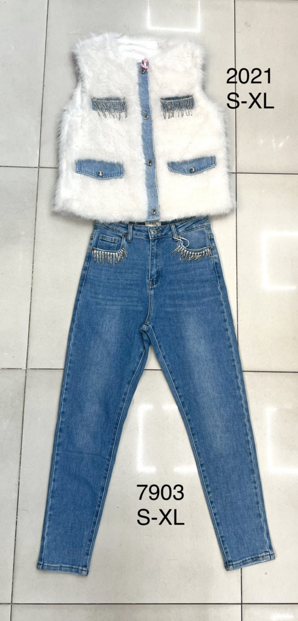 Spodnie damskie jeansy Roz S-XL, 1 Kolor Paczka 10 szt
