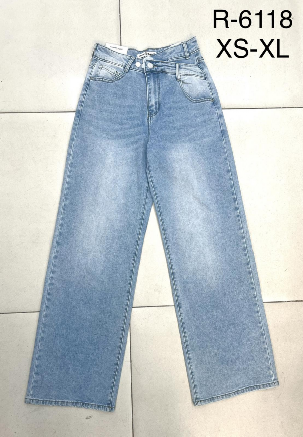 Spodnie damskie jeansy Roz XS-XL, 1 Kolor Paczka 12 szt