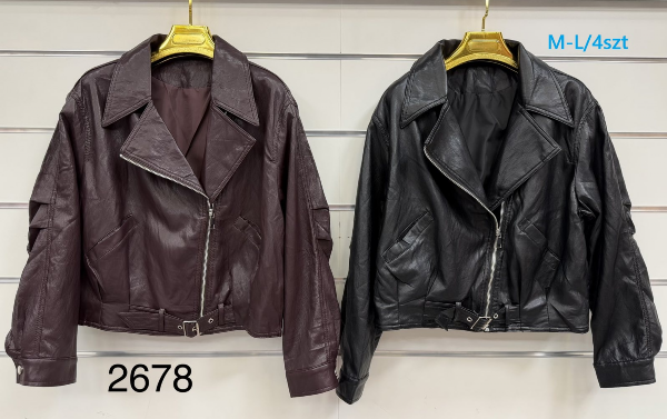 Kurtki damskie skórzana Roz M-XL, 1 Kolor Paczka 4 szt