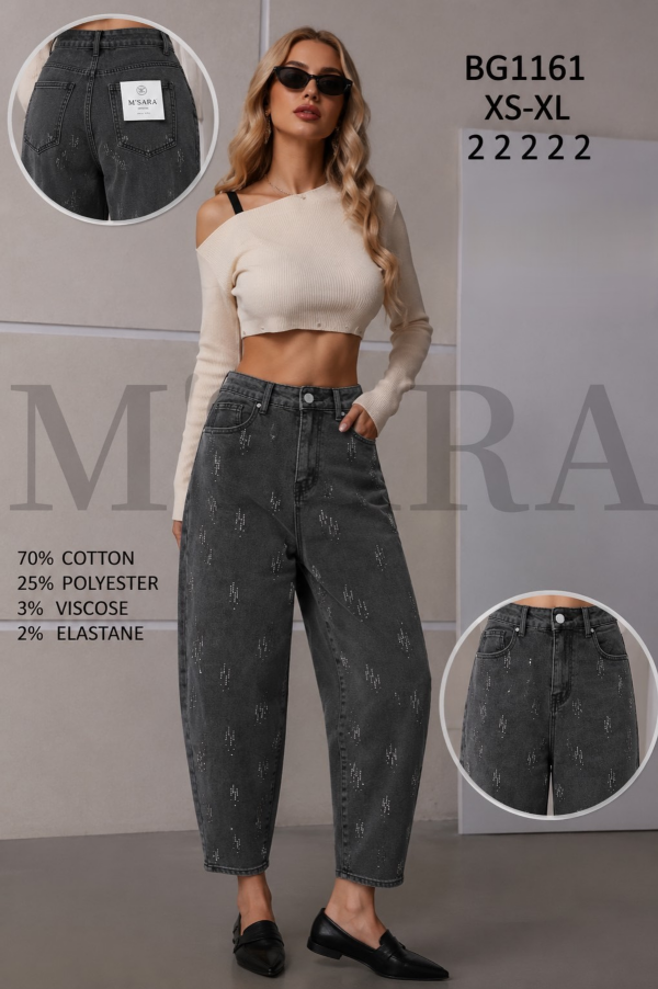 Spodnie damskie jeansy Roz XS-XL, 1 Kolor Paczka 10 szt