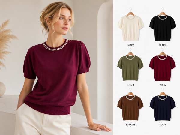 Bluzki damskie Roz Standard, Mix Kolor Paczka 12 szt