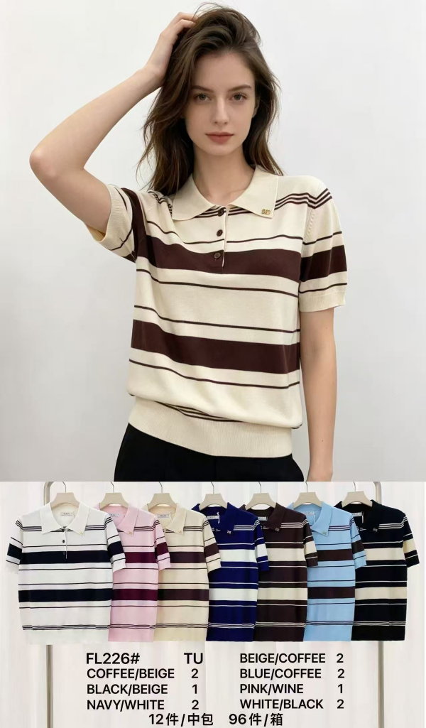 Bluzki damskie Roz Standard, Mix Kolor Paczka 12 szt