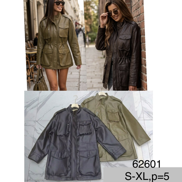 Kurtki damskie skórzana Roz S-XL, 1 Kolor Paczka 5 szt