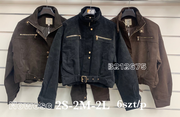 Kurtki damskie jeansy Roz S-M-L, 1 Kolor Paczka 6 szt