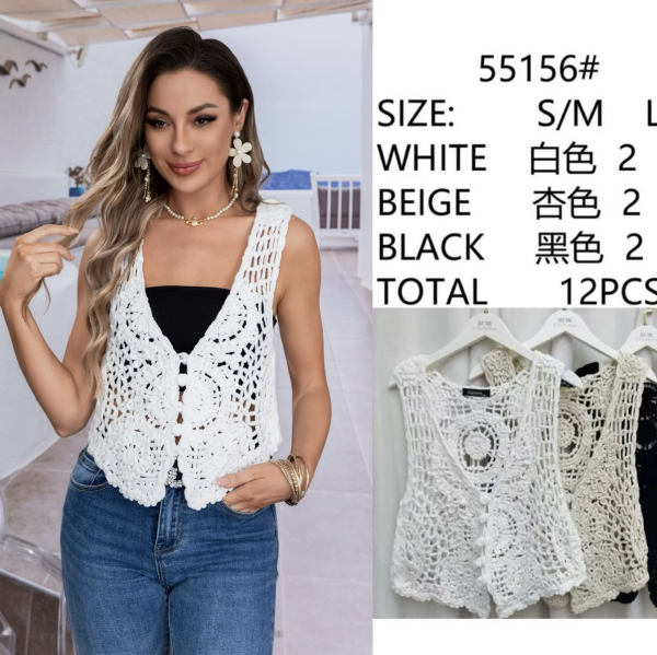 Bluzki damskie ażurowe Roz S/M-L/XL, Mix Kolor Paczka 12 szt
