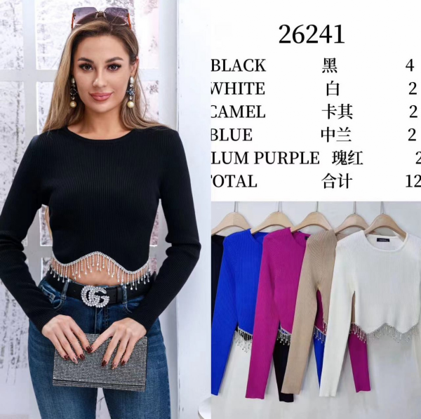 Bluzki damskie Roz Standard, Mix Kolor Paczka 12 szt