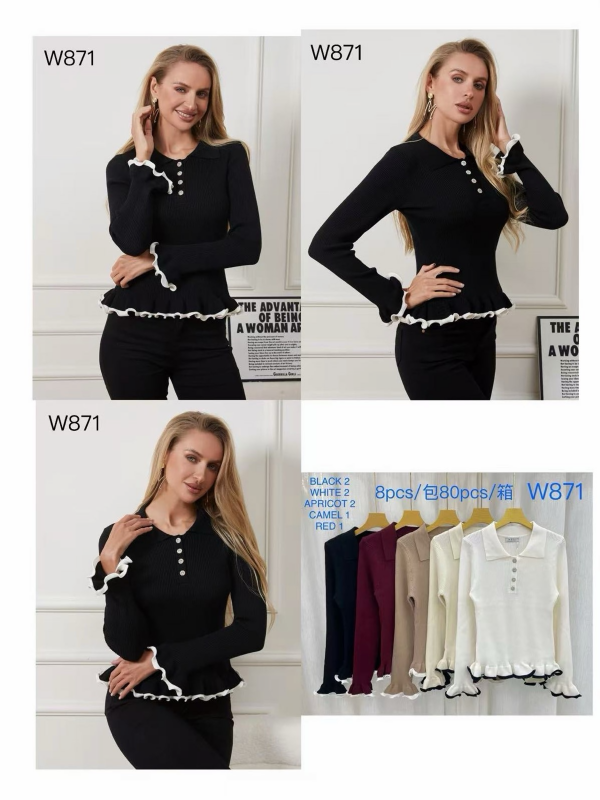 Bluzki damskie Roz Standard, Mix Kolor Paczka 8 szt 