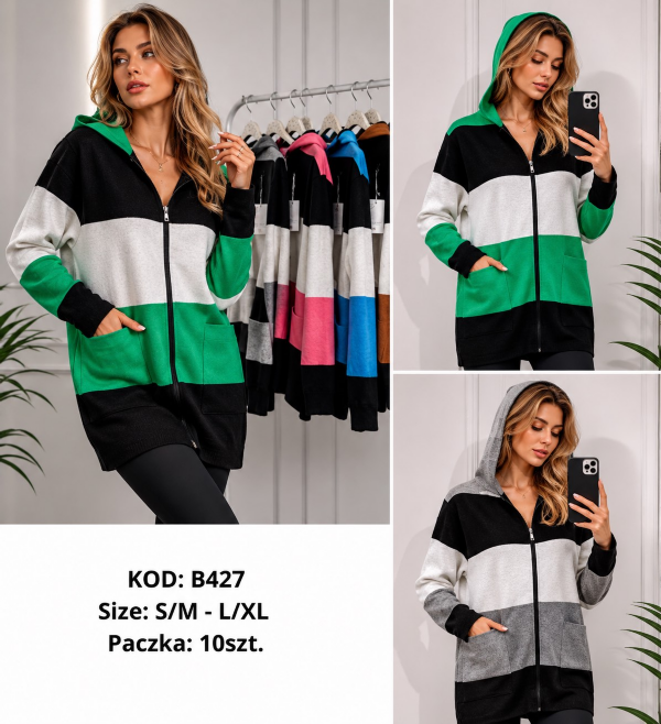 Bluzy damska Roz S/M-L/XL, Mix Kolor .Paczka 10 szt.