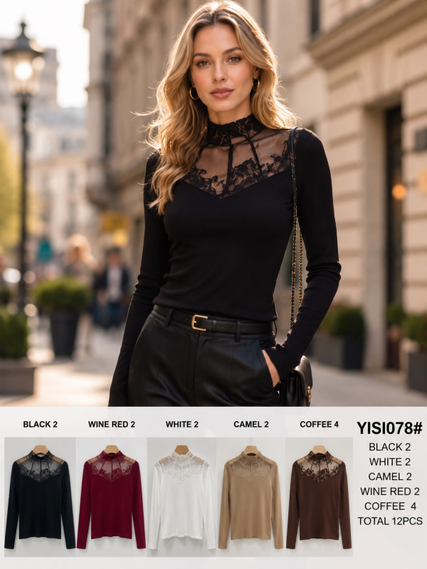 Bluzki damskie Roz Standard, Mix Kolor Paczka 12 szt