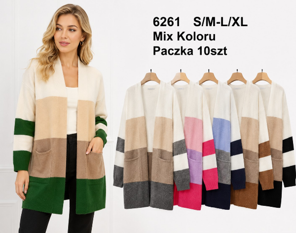 Narzutka damska Roz S/M-L/XL, Mix Kolor .Paczka 10 szt.