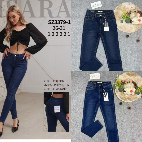 Spodnie damskie jeansy Roz 26-31, 1 Kolor Paczka 10 szt