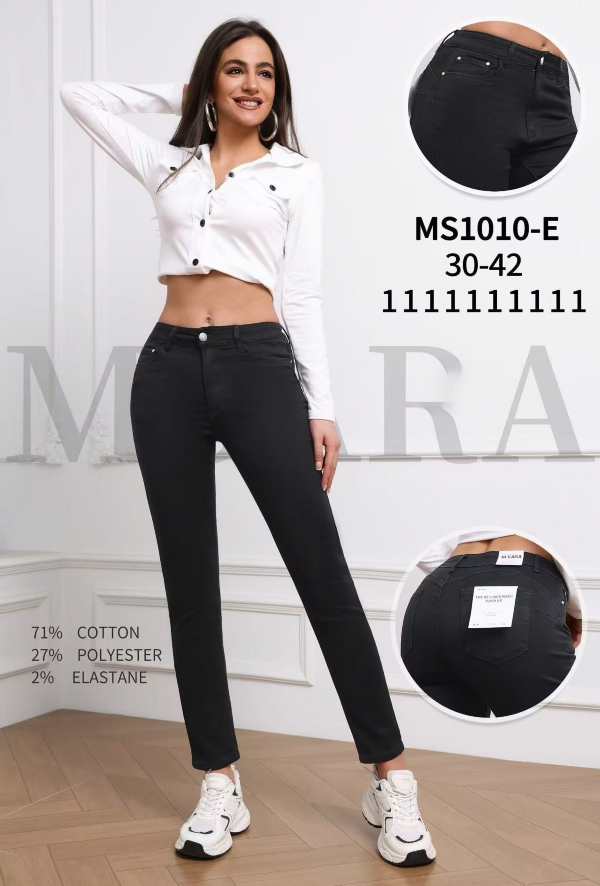 Spodnie damskie jeansy Roz 30-42, 1 Kolor Paczka 10 szt