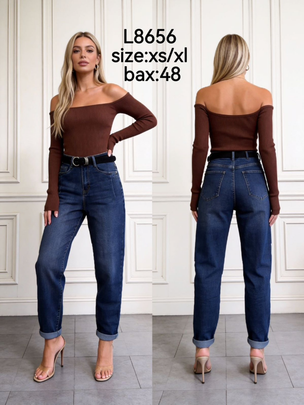 Spodnie damskie jeansy Roz XS-XL, 1 Kolor Paczka 12 szt