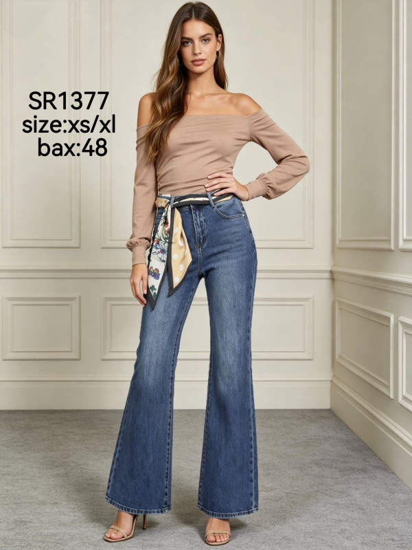Spodnie damskie jeansy Roz XS-XL, 1 Kolor Paczka 12 szt
