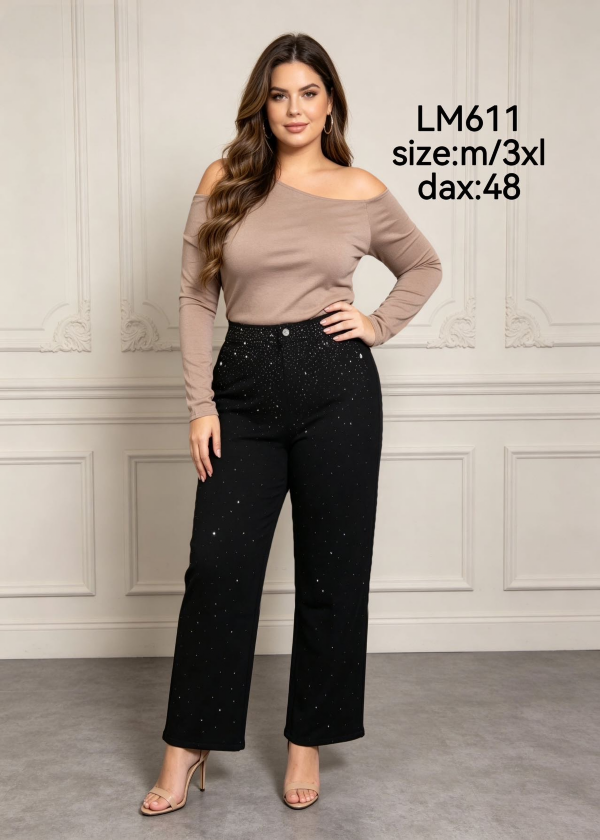 Spodnie damskie jeansy Roz M-3XL, 1 Kolor Paczka 12 szt