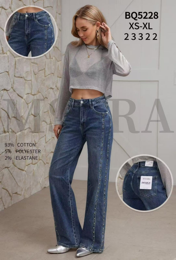 Spodnie damskie jeansy Roz XS-XL, 1 Kolor Paczka 10 szt