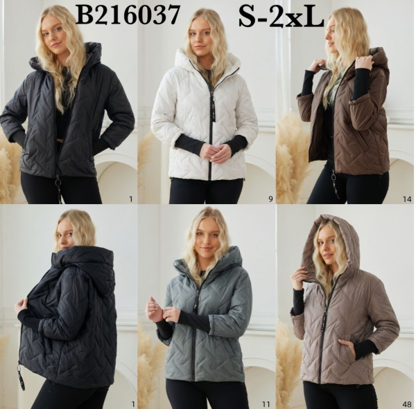 Kurtki damskie cienki Roz S-2XL, 1 Kolor Paczka 5 szt