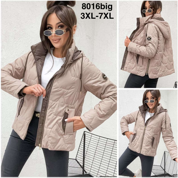 Kurtki damskie cienki Roz 3XL-7XL, 1 Kolor Paczka 5 szt