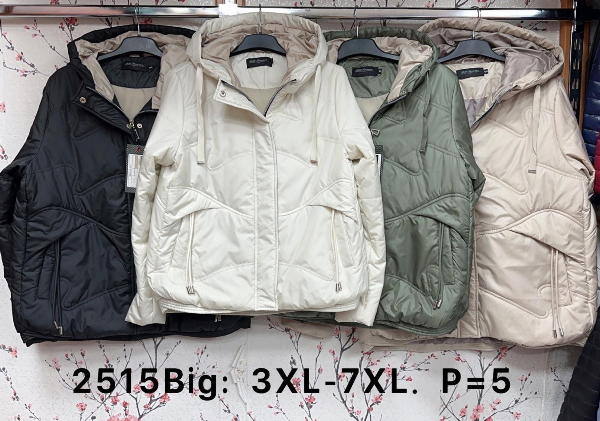 Kurtki damskie cienki Roz 3XL-7XL, 1 Kolor Paczka 5 szt 1