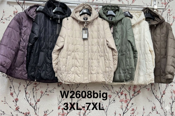 Kurtki damskie cienki Roz 3XL-7XL, 1 Kolor Paczka 5 szt