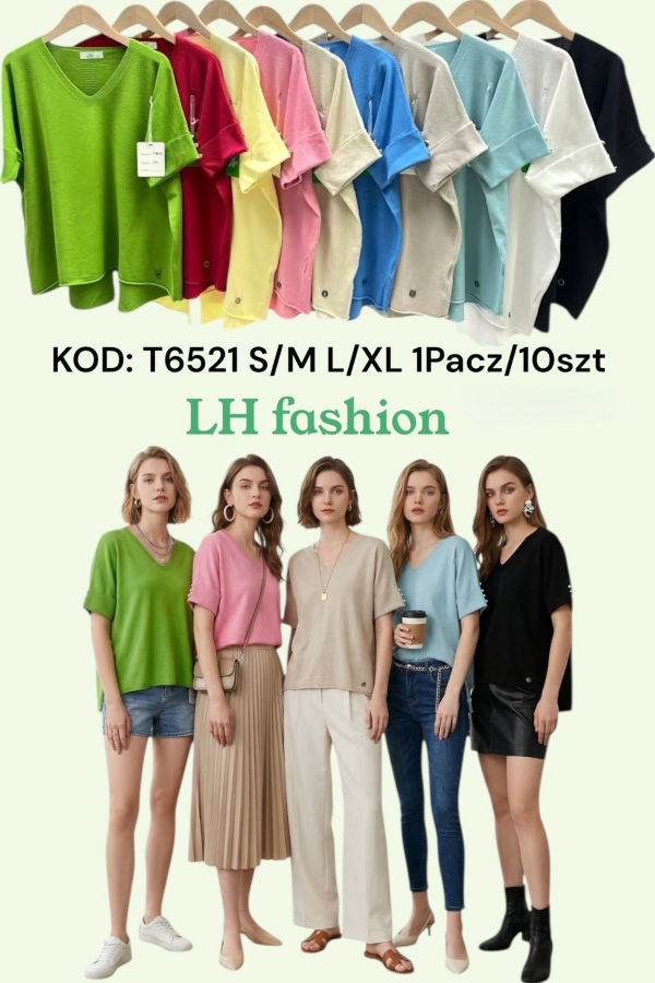 Bluzki damskie Roz Standard, Mix Kolor Paczka 10 szt
