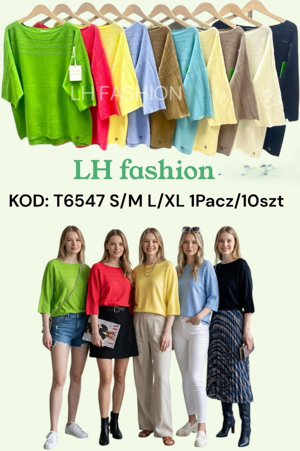 Bluzki damskie Roz Standard, Mix Kolor Paczka 10 szt