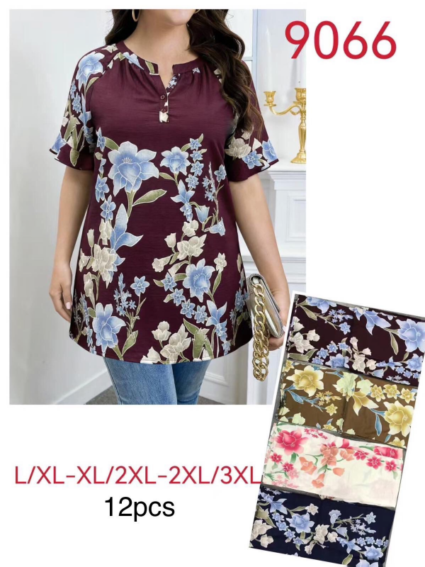 Bluzki damskie Roz L-3XL, Mix Kolor Paczka 12 szt