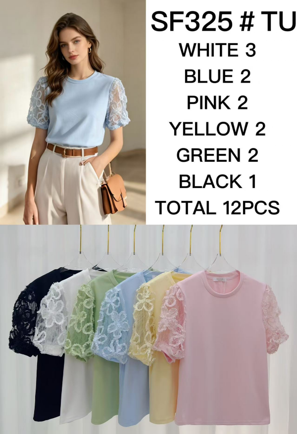 Bluzki damskie Roz Standard, Mix Kolor Paczka 12 szt