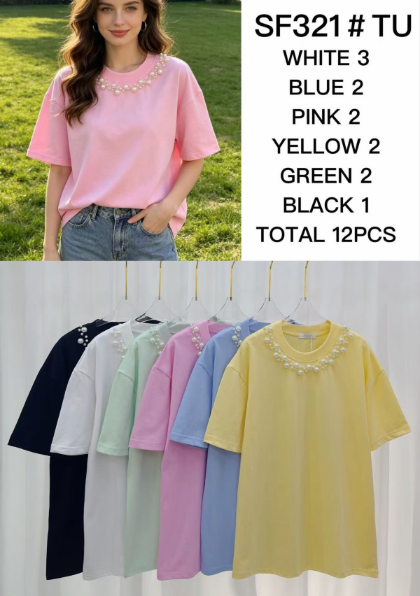 Bluzki damskie Roz Standard, Mix Kolor Paczka 12 szt