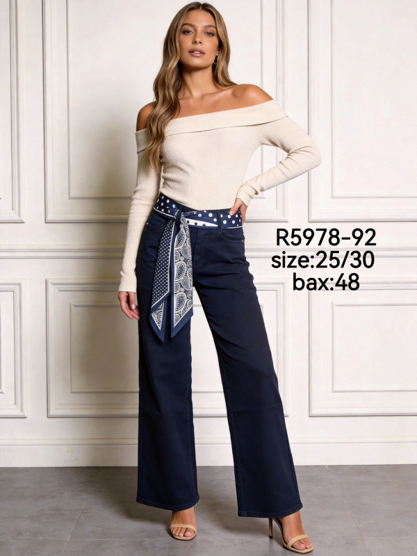 Spodnie damskie jeansy Roz 25-30, 1 Kolor Paczka 12 szt