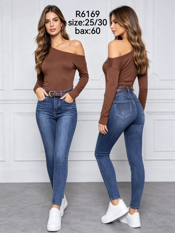 Spodnie damskie jeansy Roz 25-30, 1 Kolor Paczka 12 szt