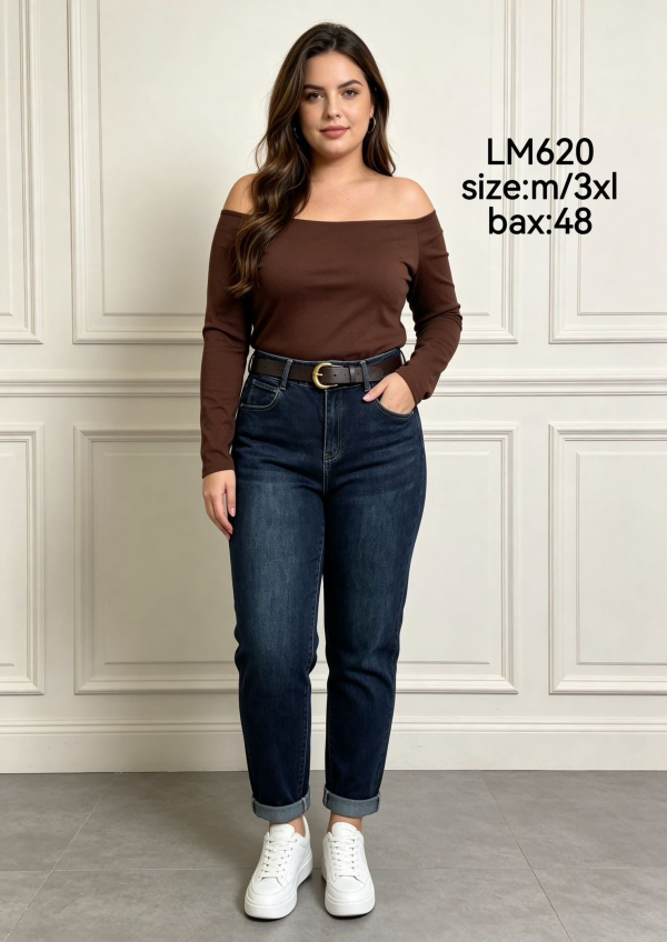 Spodnie damskie jeansy Roz M-3XL, 1 Kolor Paczka 12 szt