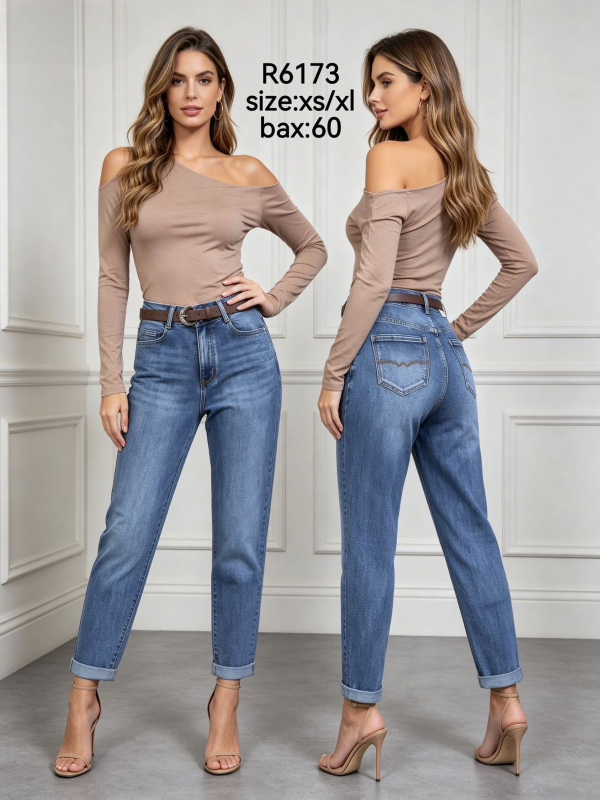 Spodnie damskie jeansy Roz XS-XL, 1 Kolor Paczka 12 szt