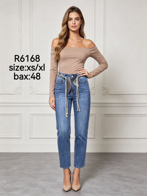 Spodnie damskie jeansy Roz XS-XL, 1 Kolor Paczka 12 szt