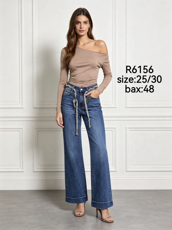 Spodnie damskie jeansy Roz 25-30, 1 Kolor Paczka 12 szt