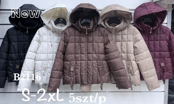 Kurtki damskie cienki Roz S-2XL, 1 Kolor Paczka 5 szt