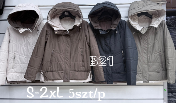 Kurtki damskie cienki Roz S-2XL, 1 Kolor Paczka 5 szt