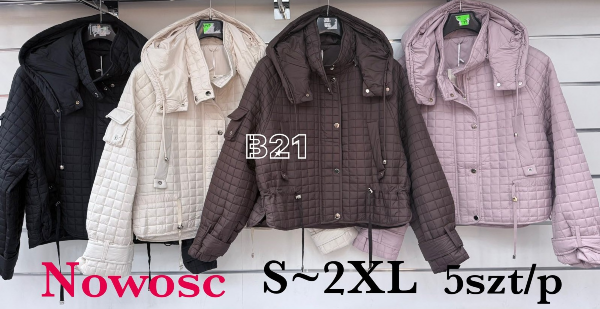 Kurtki damskie cienki Roz S-2XL, 1 Kolor Paczka 5 szt