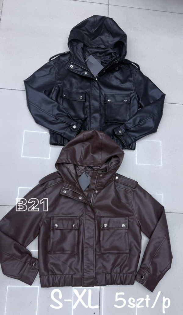 Kurtki damskie skórzana Roz S-2XL, 1 Kolor Paczka 5 szt