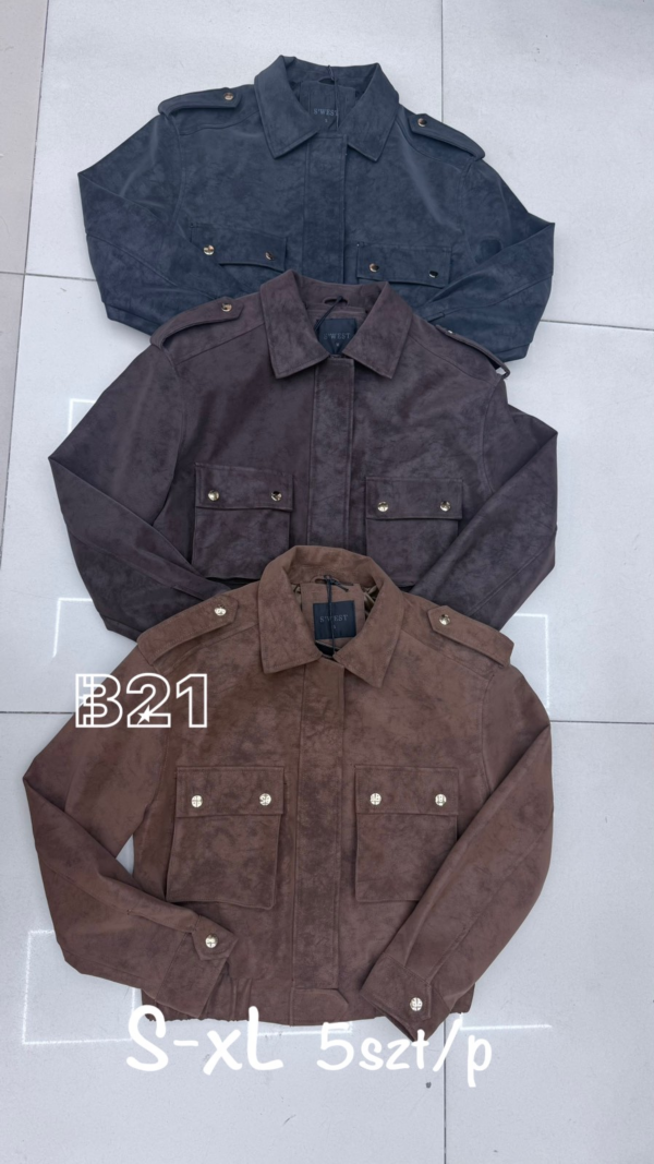 Kurtki damskie skórzana Roz S-XL, 1 Kolor Paczka 5 szt