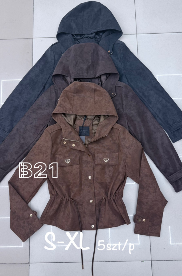 Kurtki damskie skórzana Roz S-XL, 1 Kolor Paczka 5 szt
