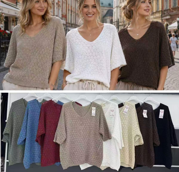 Bluzki damskie (Włoskie produkt) Roz Standard, Mix Kolor Paczka 5 szt