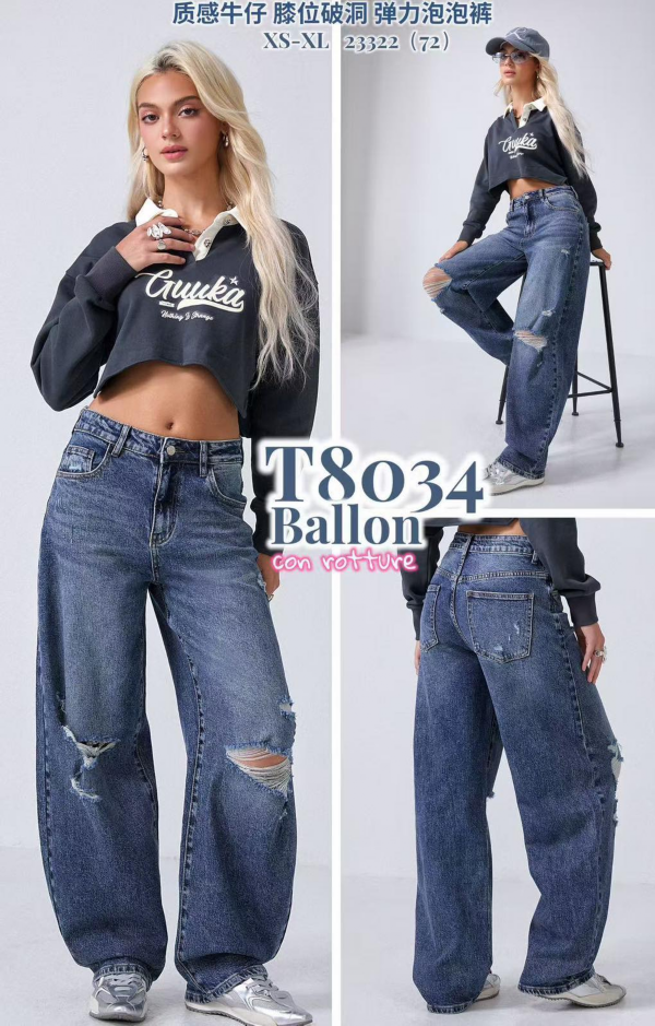 Spodnie damskie jeansy Roz XS-XL, 1 Kolor Paczka 12 szt