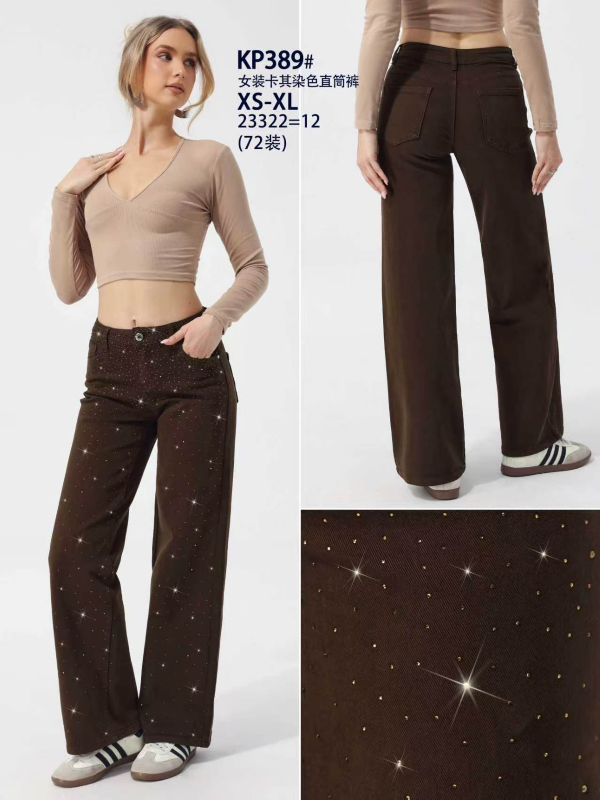 Spodnie damskie jeansy Roz XS-XL, 1 Kolor Paczka 12 szt