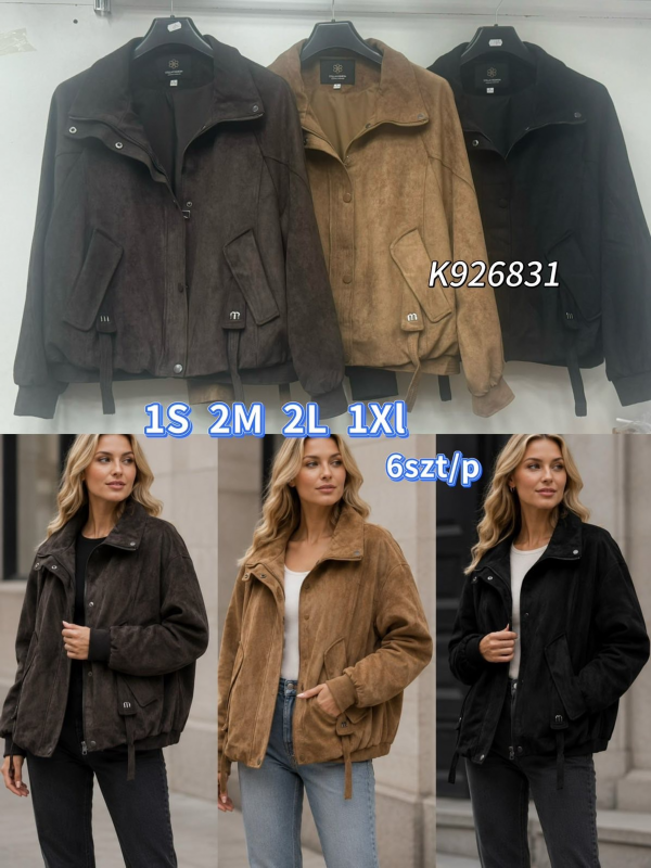 Kurtki damskie cienkiRoz S/M-L/XL, 1 Kolor Paczka 6 szt 1