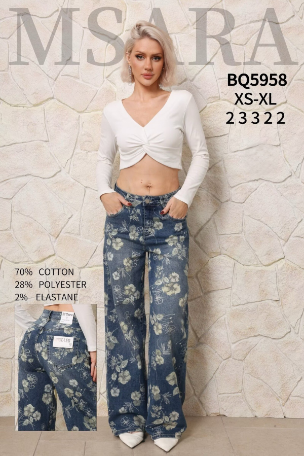Spodnie damskie jeansy Roz XS-XL, 1 Kolor Paczka 12 szt