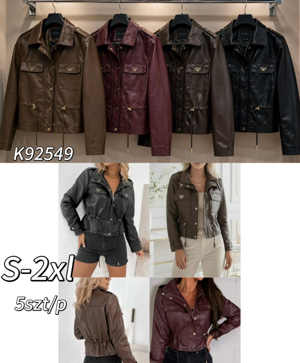 Kurtki damskie skórzana Roz S-2XL, 1 Kolor Paczka 5 szt