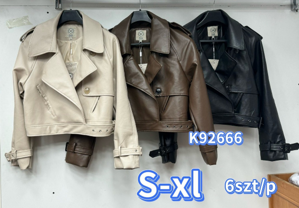 Kurtki damskie skórzana Roz S-XL, 1 Kolor Paczka 5 szt 1