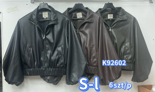 Kurtki damskie skórzana Roz S-L, 1 Kolor Paczka 6 szt 1