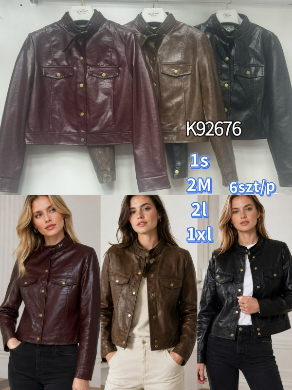 Kurtki damskie skórzana Roz S/M-L/XL, 1 Kolor Paczka 6 szt